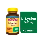 ال لیزین نیچرمید 60 عددی Nature Made L-Lysine 1000 mg Tablets بسته بندی